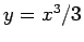 $ y=x^3/3$