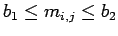 $\displaystyle b_1 \le m_{i,j} \le b_2$