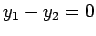 $ y_1-y_2=0$