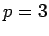 $ p=3$