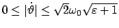 $ 0 \leq \vert\dot{\vartheta}\vert \leq \sqrt{2} \omega_0 \sqrt{\varepsilon + 1} $