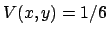 $ V(x,y) = 1/6$