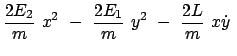 $\displaystyle \frac{2 E_2}{m}  x^2  -  \frac{2 E_1}{m}  y^2  -  \frac{2 L}{m}  x \dot{y}  $